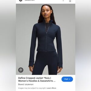 lululemon athletica Navy Blue Cropped Define Jacket